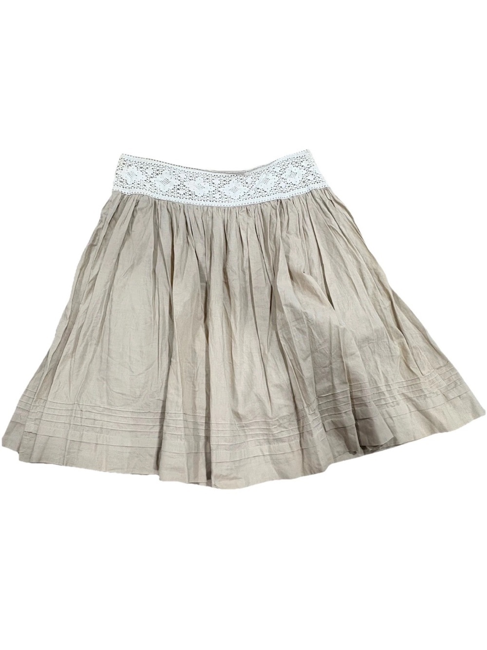 Nicole by Nicole Miller Beige Circle Skirt with White Crochet Waist